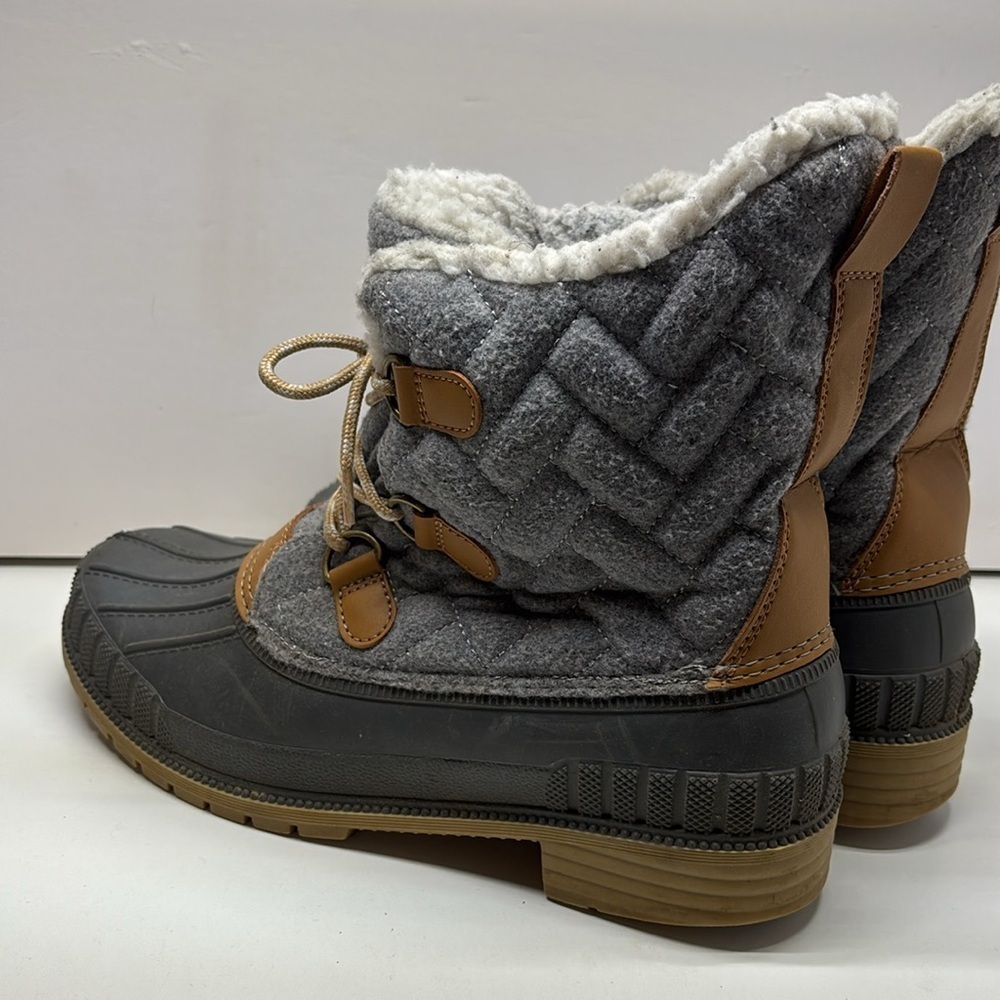 Time and Tru Women’s Gray Snow / Duck Boots Size 9 Grey Lace-Up - Picture 4 of 9